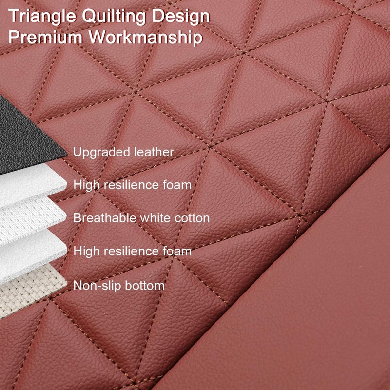 Black Panther Luxury Faux Leather Car Seat Cover for Front Bottom Seat, Anti-Slip and Wrap Around The Bottom, Fits 95% of Vehicles - 1 Piece,Burgundy - Image 3